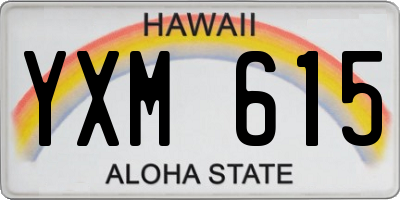 HI license plate YXM615