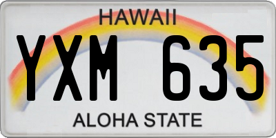 HI license plate YXM635