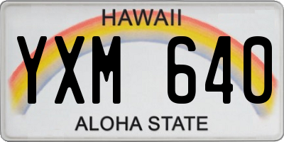 HI license plate YXM640