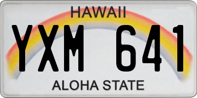 HI license plate YXM641