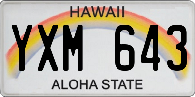 HI license plate YXM643