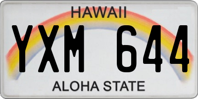 HI license plate YXM644