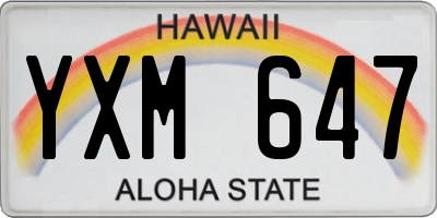 HI license plate YXM647