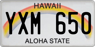 HI license plate YXM650