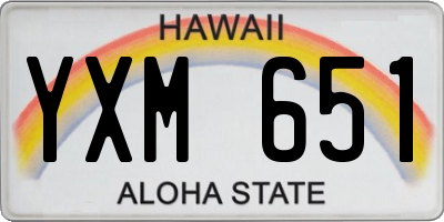 HI license plate YXM651