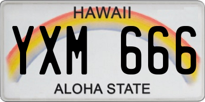HI license plate YXM666