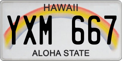 HI license plate YXM667