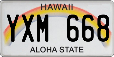 HI license plate YXM668