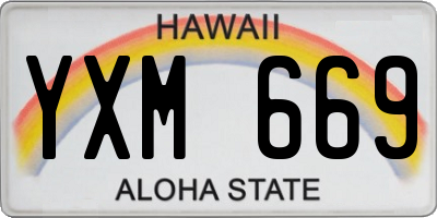 HI license plate YXM669