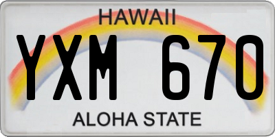 HI license plate YXM670