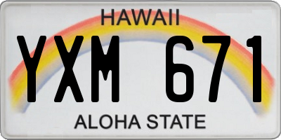 HI license plate YXM671