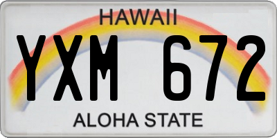 HI license plate YXM672
