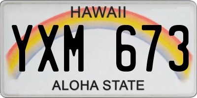 HI license plate YXM673