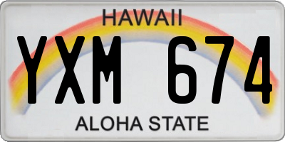 HI license plate YXM674