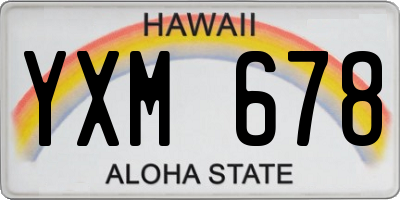 HI license plate YXM678