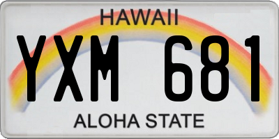 HI license plate YXM681