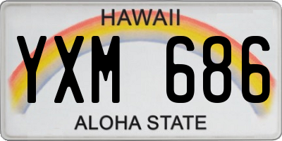HI license plate YXM686