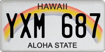 HI license plate YXM687