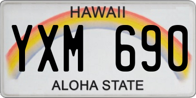 HI license plate YXM690