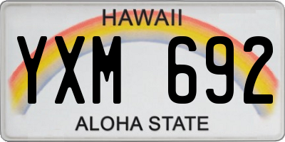HI license plate YXM692