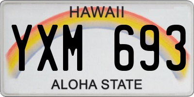 HI license plate YXM693