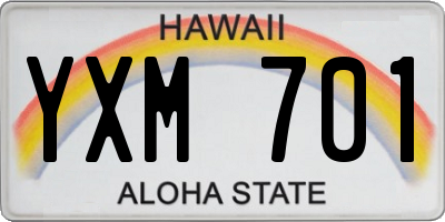 HI license plate YXM701