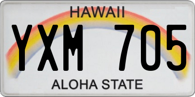 HI license plate YXM705