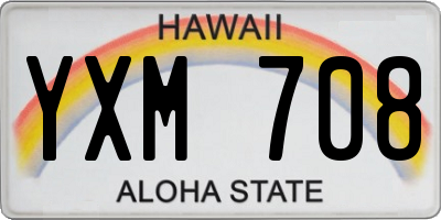 HI license plate YXM708