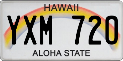 HI license plate YXM720