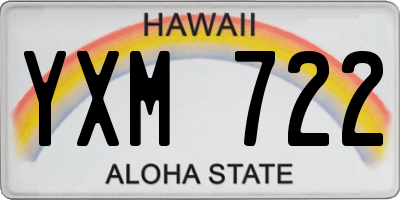 HI license plate YXM722