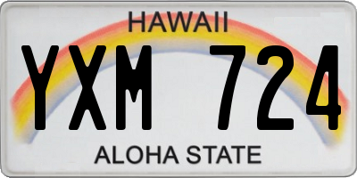HI license plate YXM724