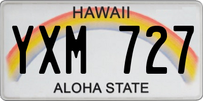 HI license plate YXM727