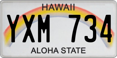 HI license plate YXM734