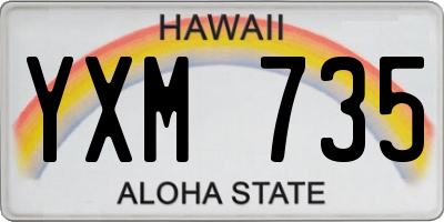 HI license plate YXM735