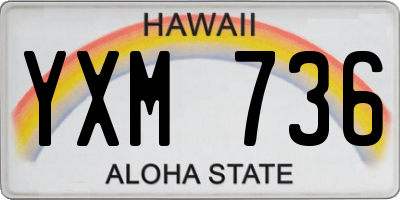 HI license plate YXM736
