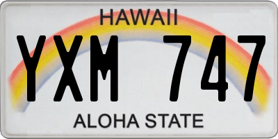 HI license plate YXM747