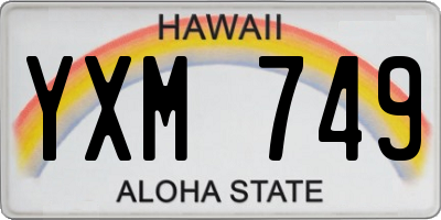 HI license plate YXM749