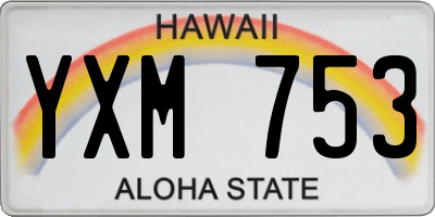HI license plate YXM753