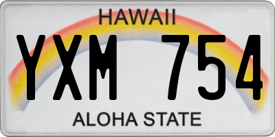 HI license plate YXM754