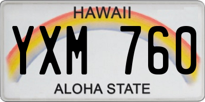 HI license plate YXM760