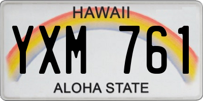 HI license plate YXM761