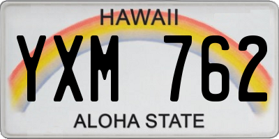 HI license plate YXM762
