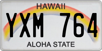 HI license plate YXM764