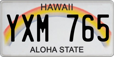 HI license plate YXM765