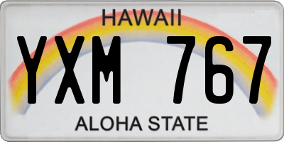 HI license plate YXM767