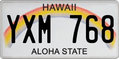 HI license plate YXM768