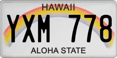 HI license plate YXM778