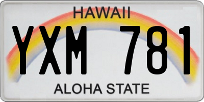 HI license plate YXM781