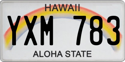 HI license plate YXM783