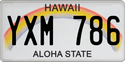 HI license plate YXM786